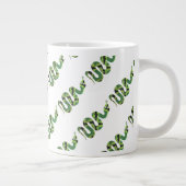 Snake Black en Green Print Silhouette Grote Koffiekop (Rechts)
