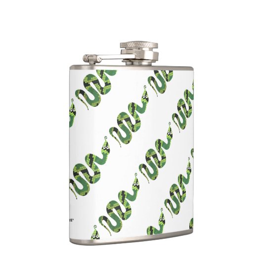 Snake Black en Green Print Silhouette Heupfles (Rechts)