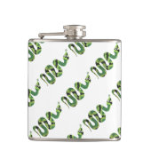 Snake Black en Green Print Silhouette Heupfles (Voorkant)