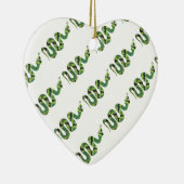 Snake Black en Green Print Silhouette Keramisch Ornament (Rechts)
