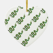 Snake Black en Green Print Silhouette Keramisch Ornament (Voorkant)