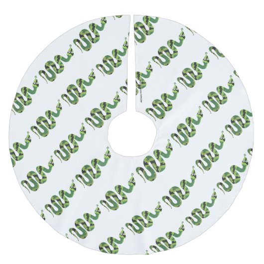 Snake Black en Green Print Silhouette Kerstboom Rok (Voorkant)