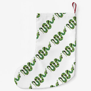 Snake Black en Green Print Silhouette Kleine Kerstsok