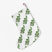 Snake Black en Green Print Silhouette Kleine Kerstsok (Achterkant (Hangend))