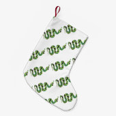 Snake Black en Green Print Silhouette Kleine Kerstsok (Voorkant (Hangend))
