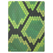 Snake Black en Green Print Silhouette Klembord (Achterkant)