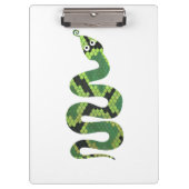 Snake Black en Green Print Silhouette Klembord (Voorkant)