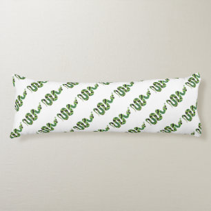Snake Black en Green Print Silhouette Lichaamskussen