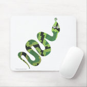 Snake Black en Green Print Silhouette Muismat (Met muis)