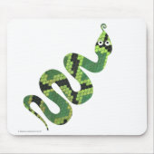 Snake Black en Green Print Silhouette Muismat (Voorkant)