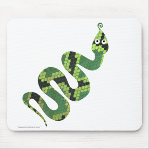 Snake Black en Green Print Silhouette Muismat