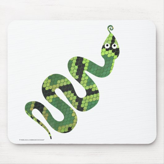 Snake Black en Green Print Silhouette Muismat (Voorkant)