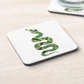 Snake Black en Green Print Silhouette Onderzetter (Linkerzijde)