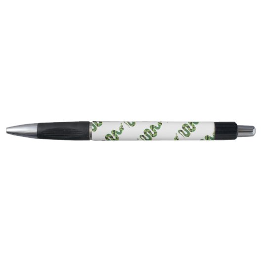 Snake Black en Green Print Silhouette Pen (Voorkant)