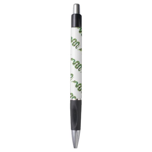 Snake Black en Green Print Silhouette Pen (Voorkant Verticaal)