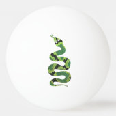 Snake Black en Green Print Silhouette Pingpongbal (Voorkant)