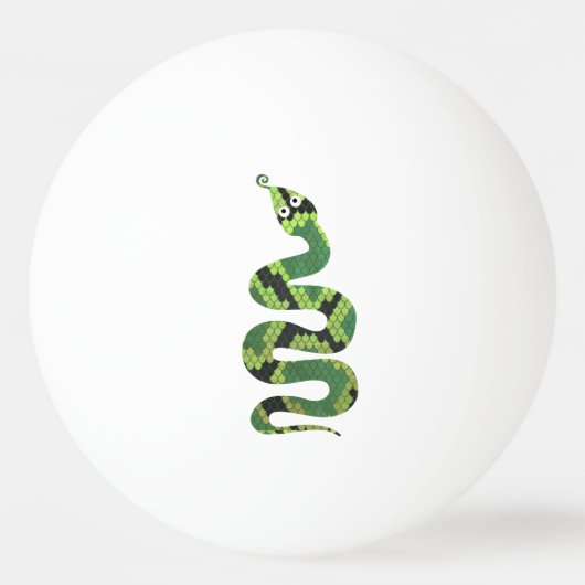 Snake Black en Green Print Silhouette Pingpongbal (Voorkant)