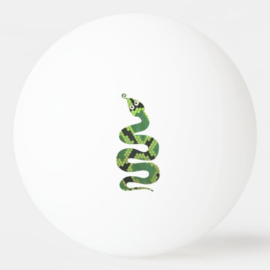 Snake Black en Green Print Silhouette Pingpongbal (Achterkant)