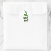 Snake Black en Green Print Silhouette Ronde Sticker (Tas)