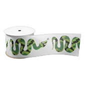 Snake Black en Green Print Silhouette Satijnen Lint (Spoel)