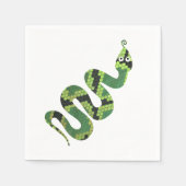Snake Black en Green Print Silhouette Servetten (Voorkant)