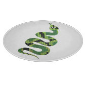 Snake Black en Green Print Silhouette Snijplank (Hoek)