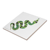 Snake Black en Green Print Silhouette Tegeltje (Zijkant)