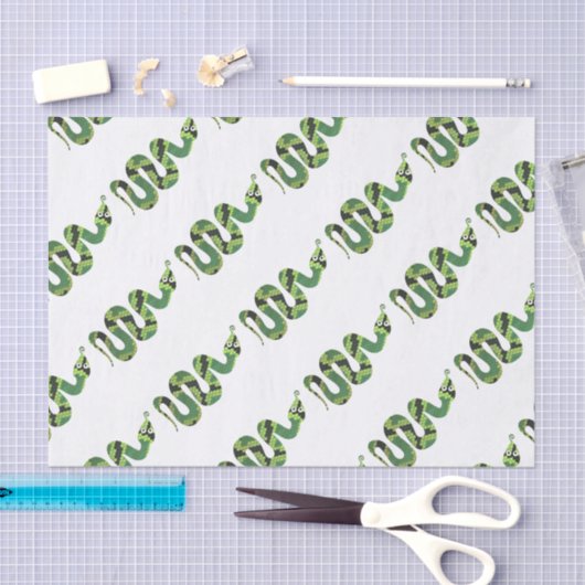 Snake Black en Green Print Silhouette Tissuepapier (Craft)