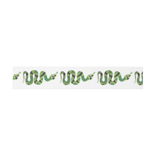 Snake Black en Green Print Silhouette Uitnodigingen Wikkel