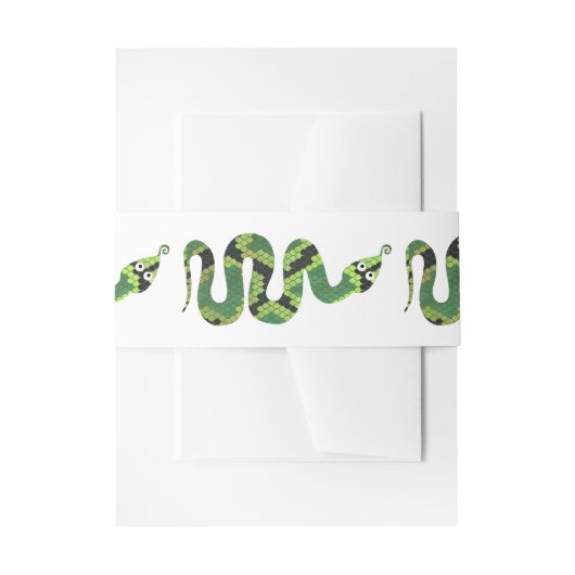 Snake Black en Green Print Silhouette Uitnodigingen Wikkel (Voorkant Voorbeeld)