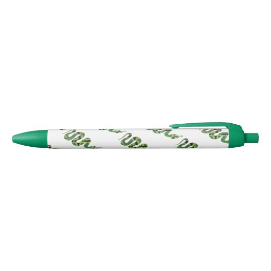 Snake Black en Green Print Silhouette Zwarte Inkt Pen (Bovenkant)