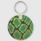 Snake Black en Green Print Sleutelhanger (Voorkant)