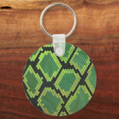 Snake Black en Green Print Sleutelhanger (Voorkant)
