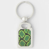 Snake Black en Green Print Sleutelhanger (Voorkant)