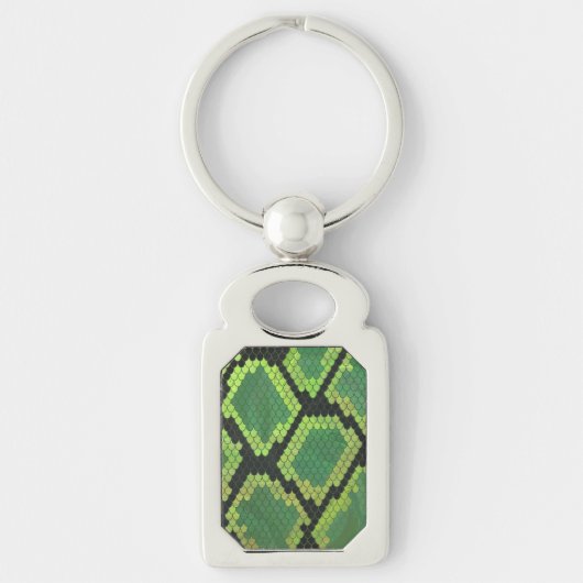 Snake Black en Green Print Sleutelhanger (Voorkant)