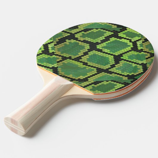 Snake Black en Green Print Tafeltennisbatje (Voorkant Gekanteld)