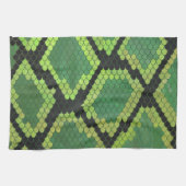 Snake Black en Green Print Theedoek (Horizontaal)