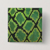 Snake Black en Green Print Vierkante Button 5,1 Cm (Voorkant)