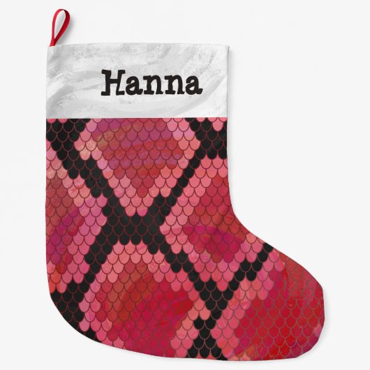 Snake Black en Red Grote Kerstsok (Voorkant)