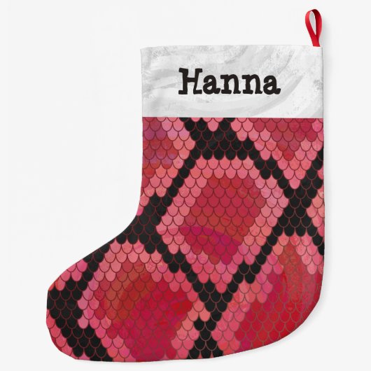 Snake Black en Red Grote Kerstsok (Achterkant)