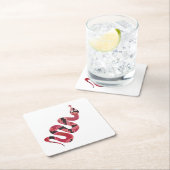 Snake Black en Red Silhouette Kartonnen Onderzetters (Insitu)