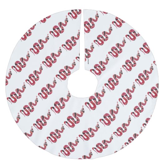 Snake Black en Red Silhouette Kerstboom Rok (Voorkant)