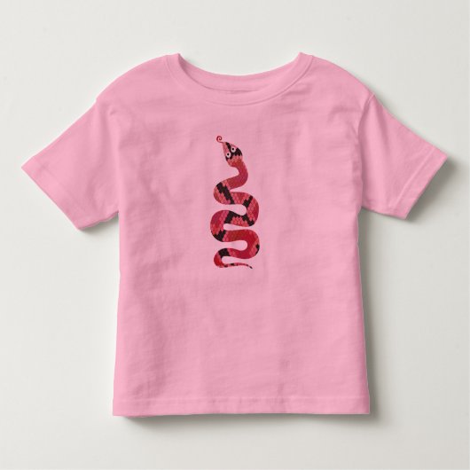Snake Black en Red Silhouette Kinder Shirts (Voorkant)