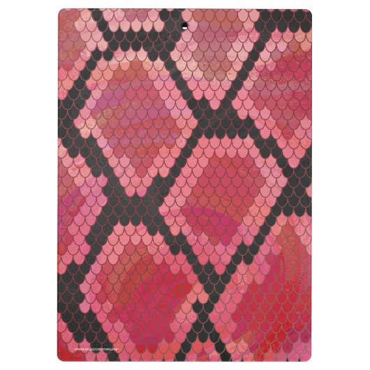 Snake Black en Red Silhouette Klembord (Achterkant)