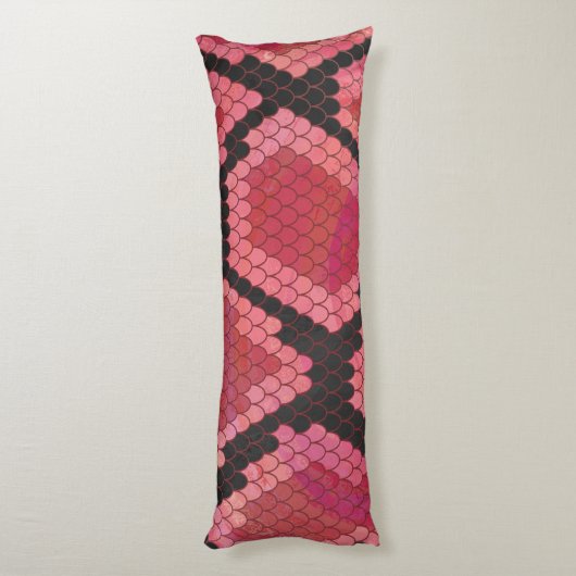 Snake Black en Red Silhouette Lichaamskussen (Achterkant (Verticaal))