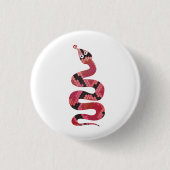 Snake Black en Red Silhouette Ronde Button 3,2 Cm (Voorkant)