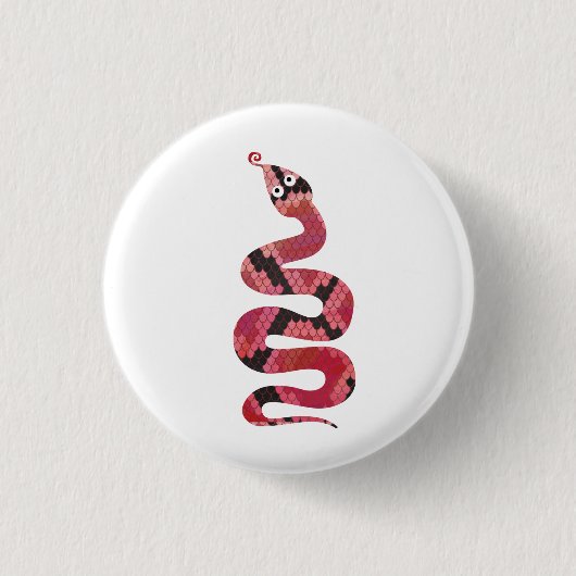 Snake Black en Red Silhouette Ronde Button 3,2 Cm (Voorkant)