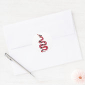 Snake Black en Red Silhouette Ronde Sticker (Envelop)
