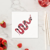 Snake Black en Red Silhouette Servet (Insitu)