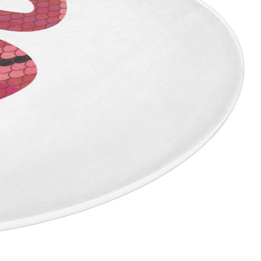 Snake Black en Red Silhouette Snijplank (Hoek)